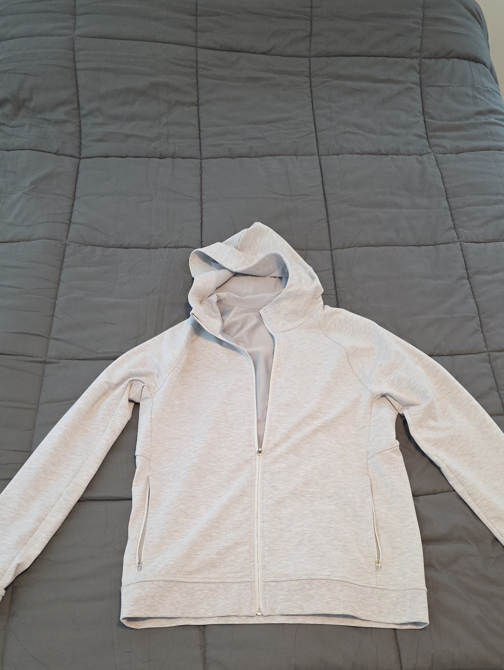 lululemon athletica Light Gray Full-Zip Hooded Jacket